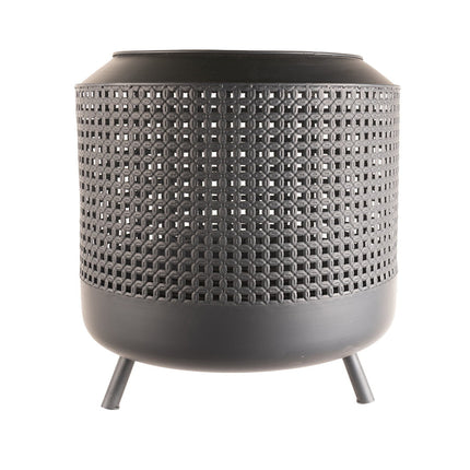 Midland Fire Pit met BBQ grill Zwart