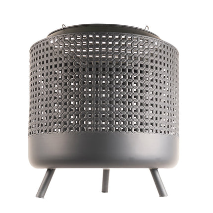 Midland Fire Pit met BBQ grill Zwart
