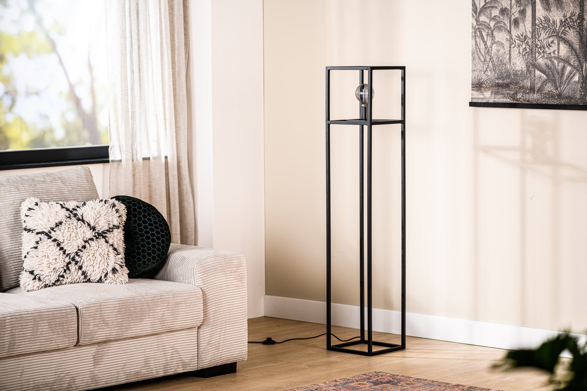 Vloerlamp, 1-lichts, V340 zwart