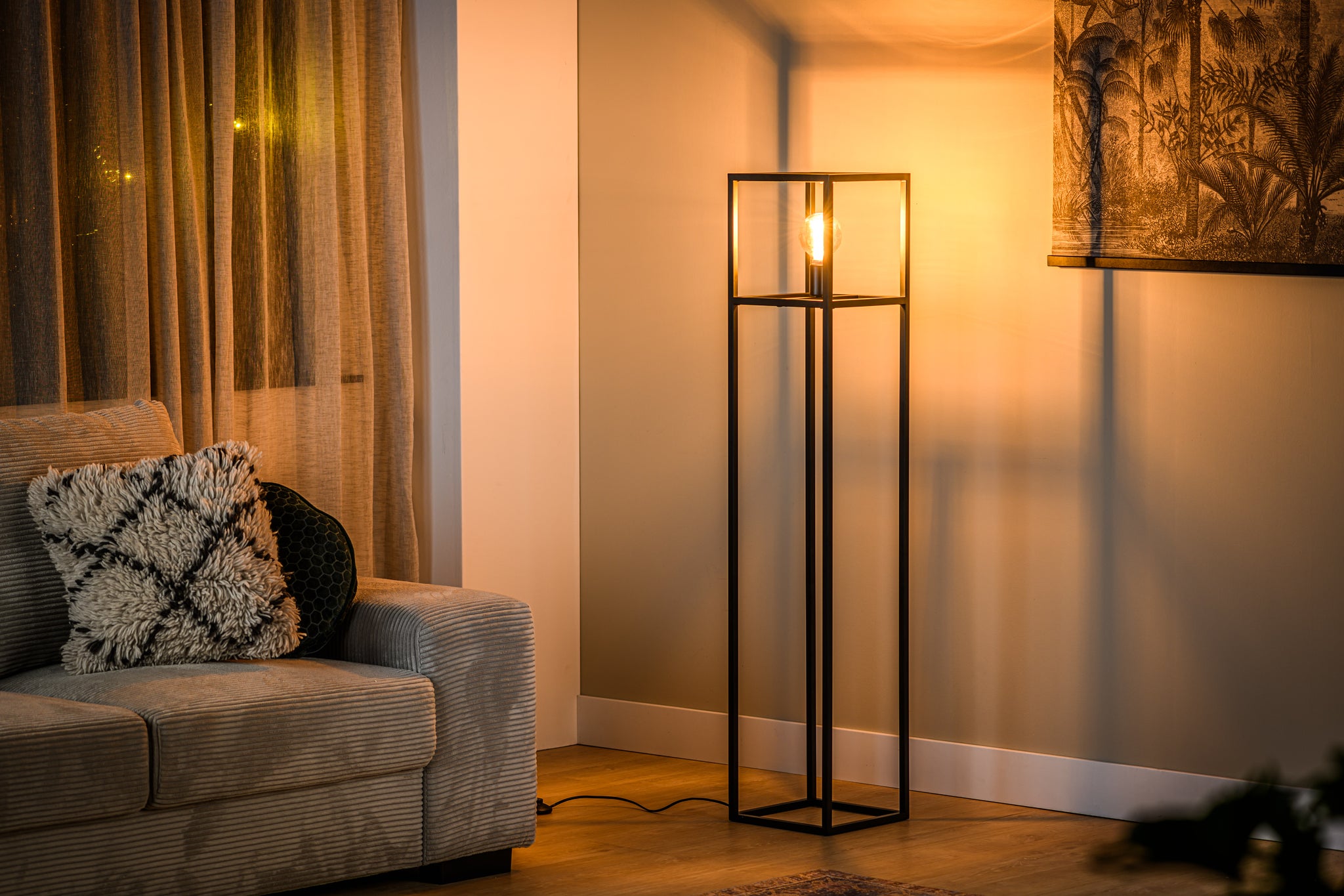 Vloerlamp, 1-lichts, V340 zwart