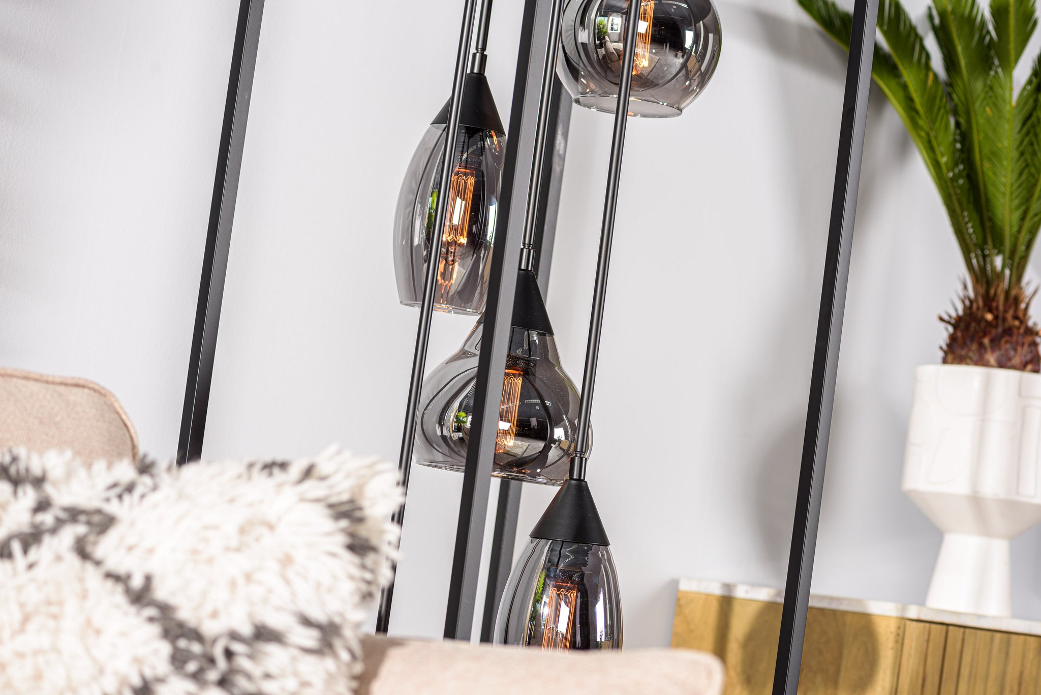 Vloerlamp, 5-lichts, V340 smoke glas