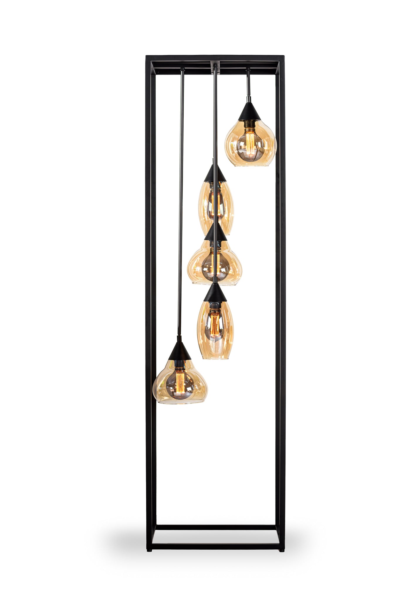 Vloerlamp, 5-lichts, V550 amber glas