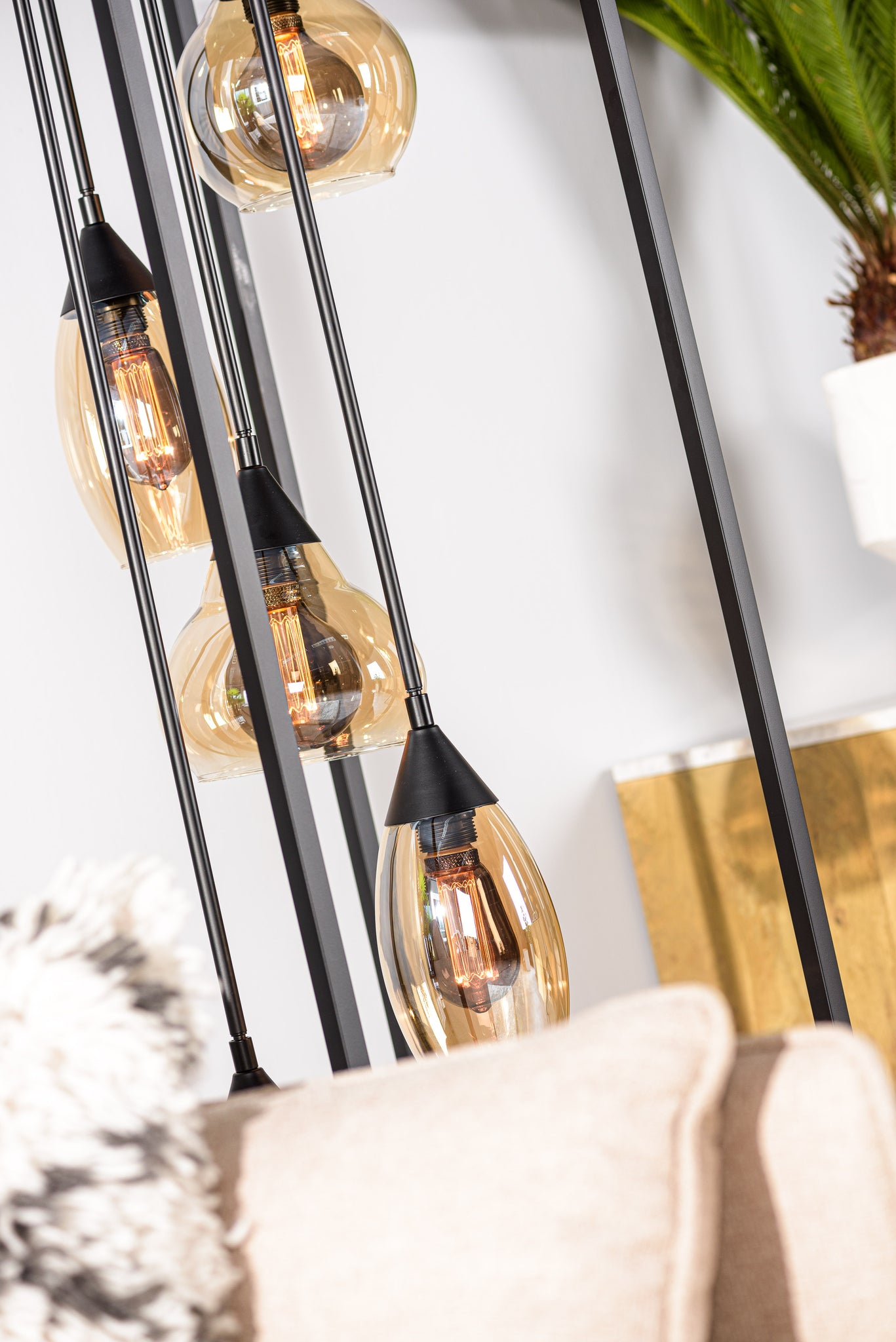 Vloerlamp, 5-lichts, V550 amber glas