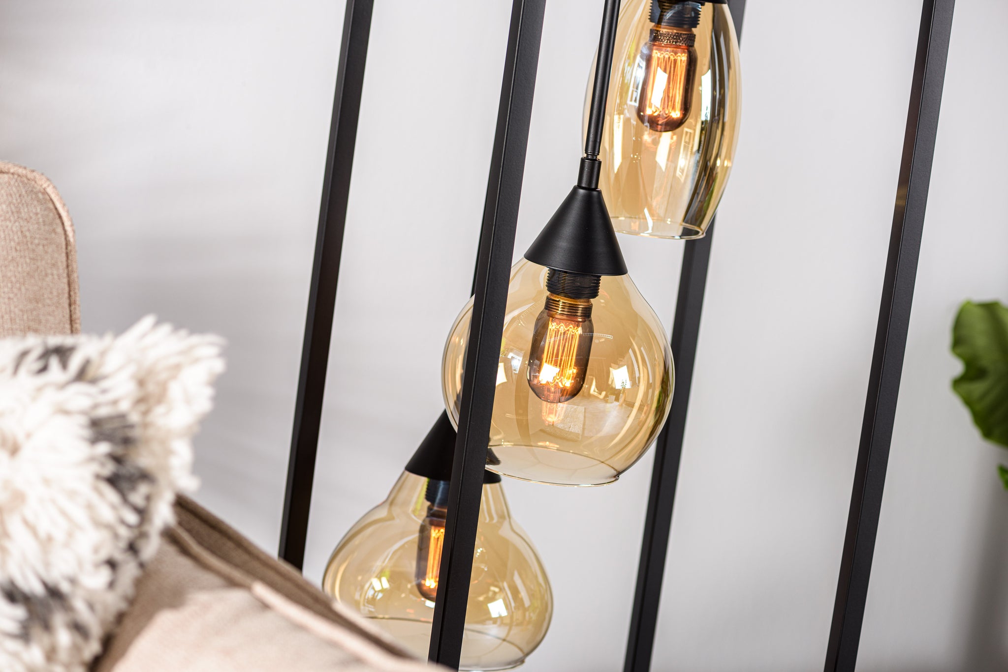 Vloerlamp, 5-lichts, V550 amber glas