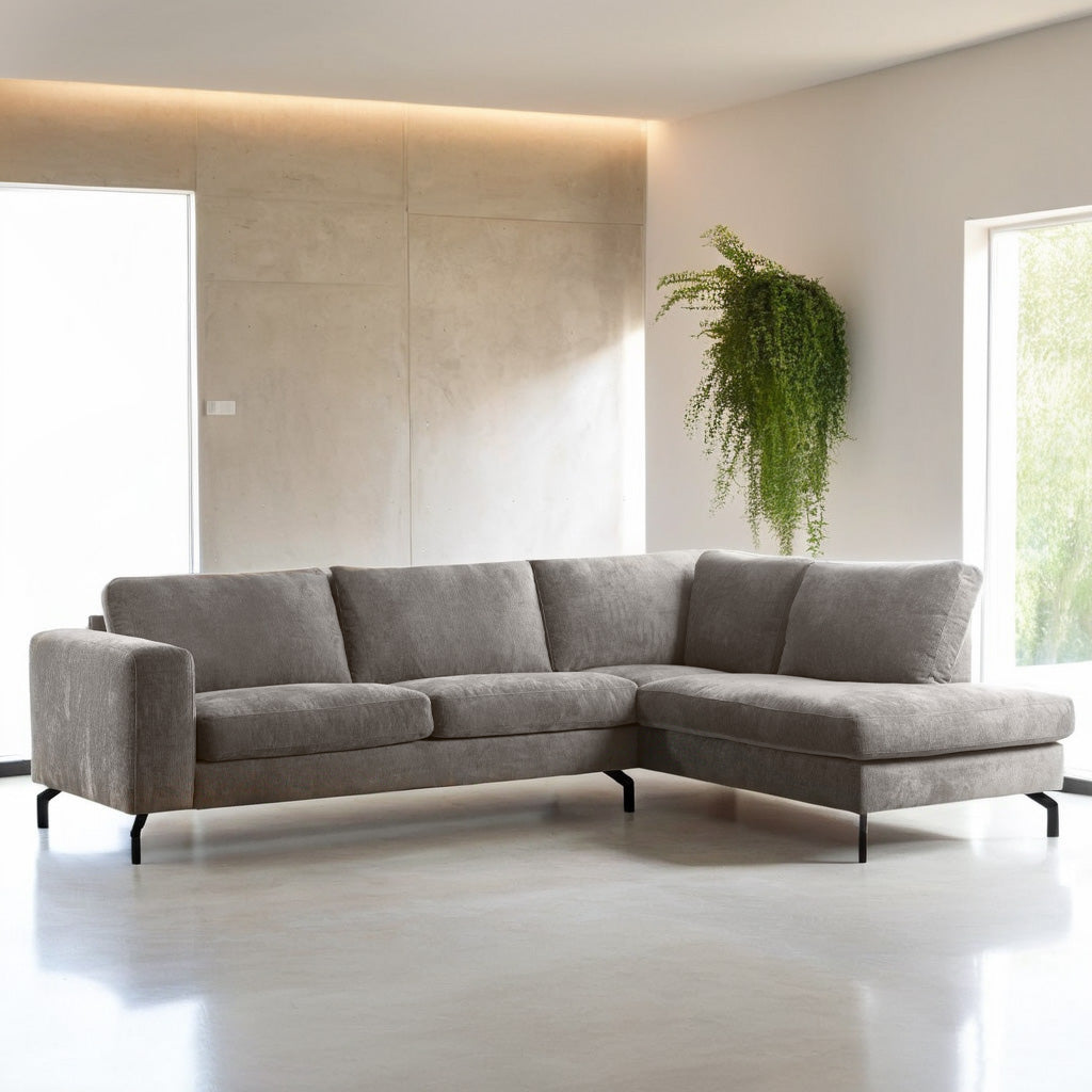 Harlow, 3-zits hoekbank rechts, stof Perfect Harmony 04, R720 champagne