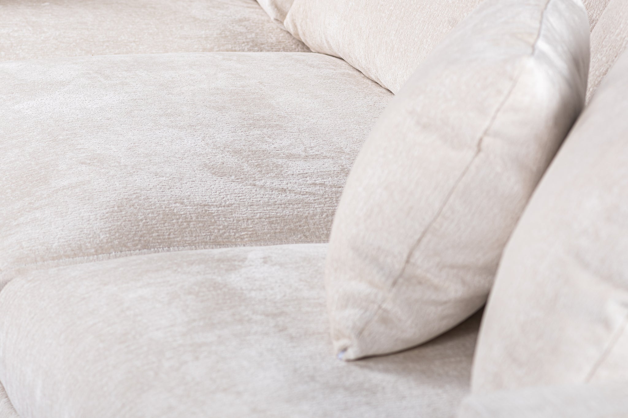 3-zits hoekbank links, stof Loris 01, L720 champagne