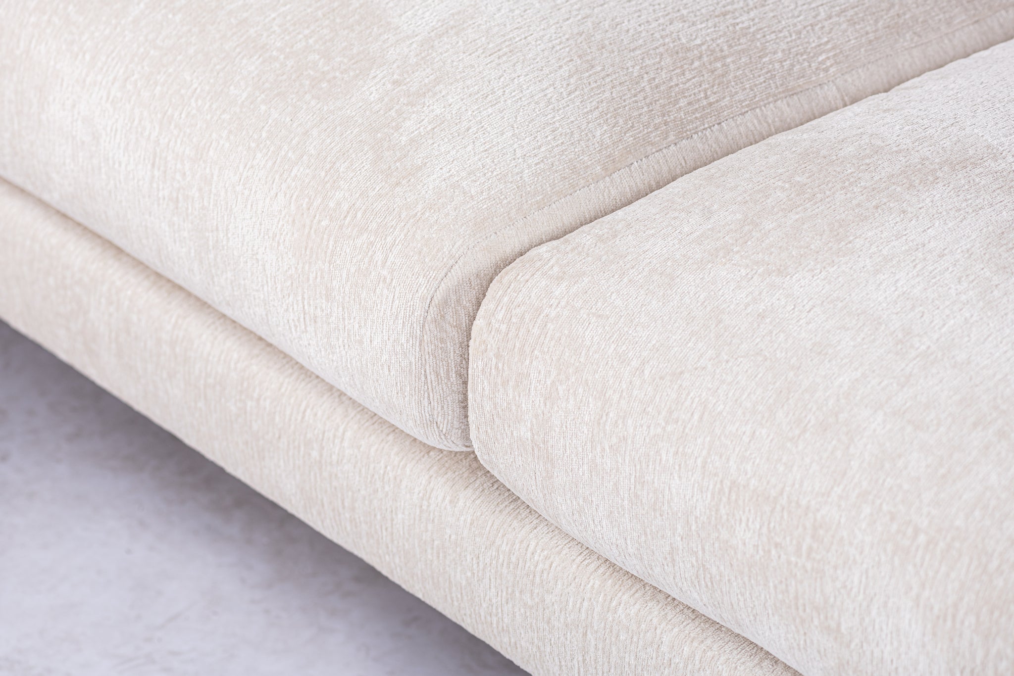 3-zits hoekbank links, stof Loris 01, L720 champagne