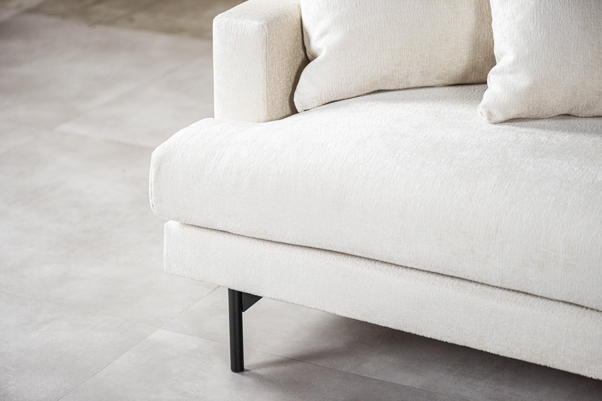 3-zits hoekbank rechts, stof Loris 01, L720 champagne