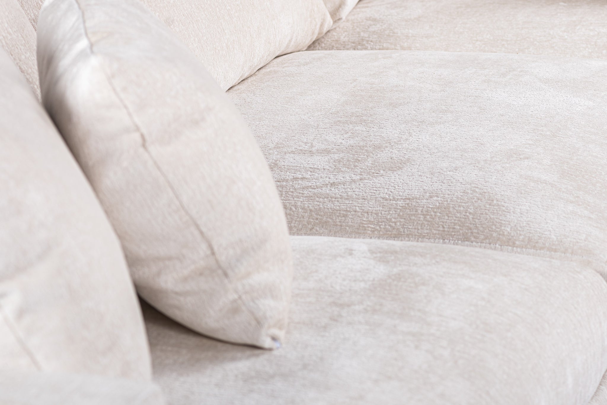 3-zits hoekbank rechts, stof Loris 01, L720 champagne