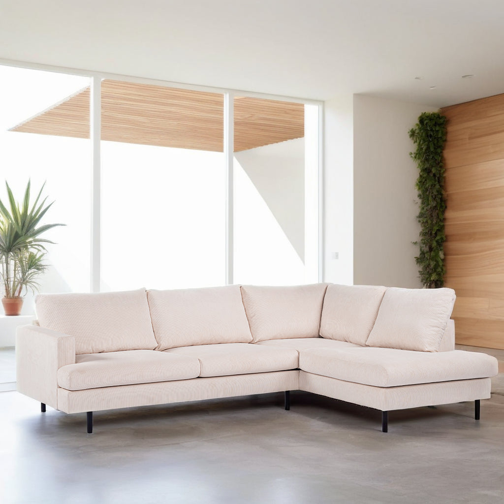 3-zits hoekbank rechts, stof Fjord 23, F460 beige