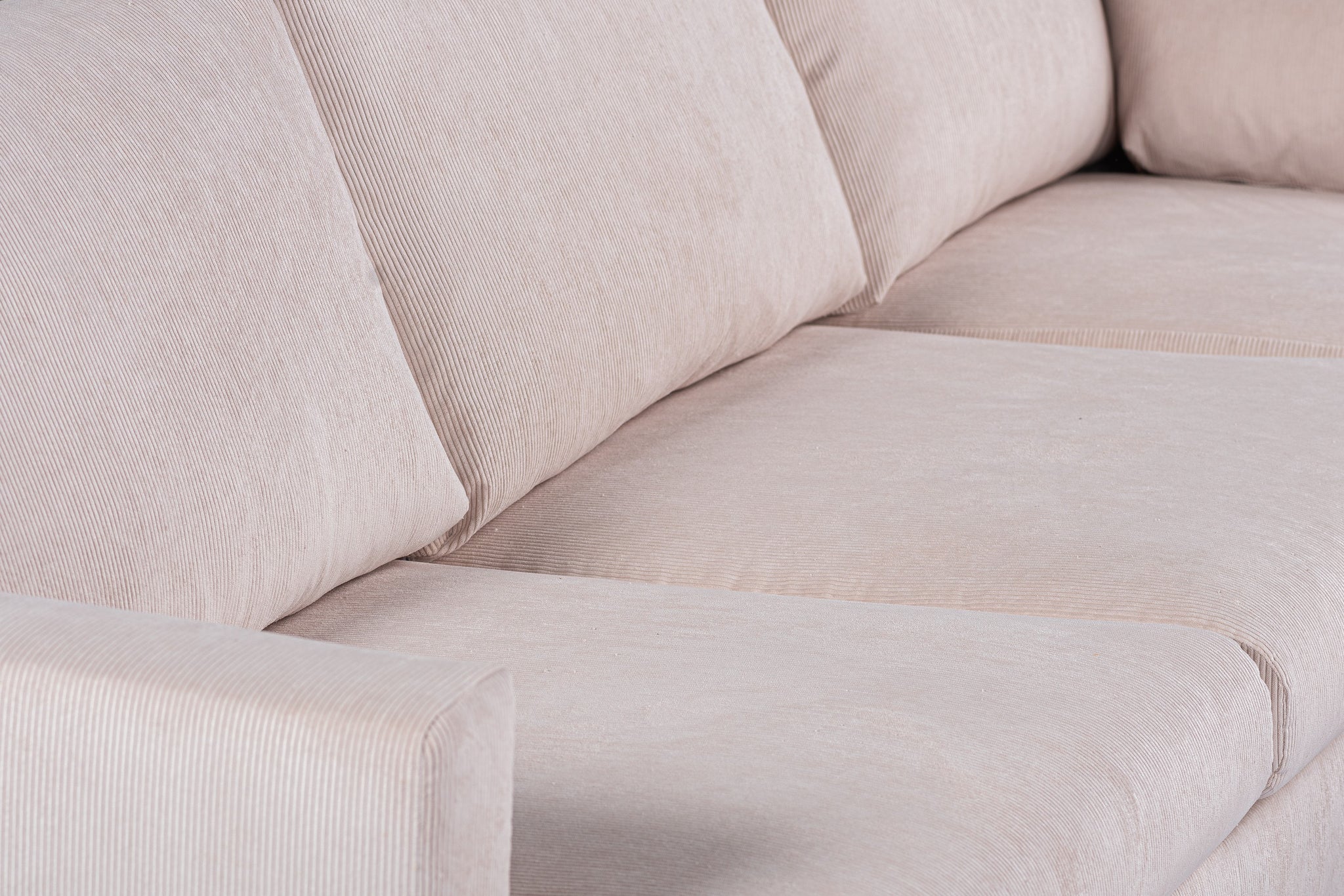 3-zits hoekbank rechts, stof Fjord 23, F460 beige