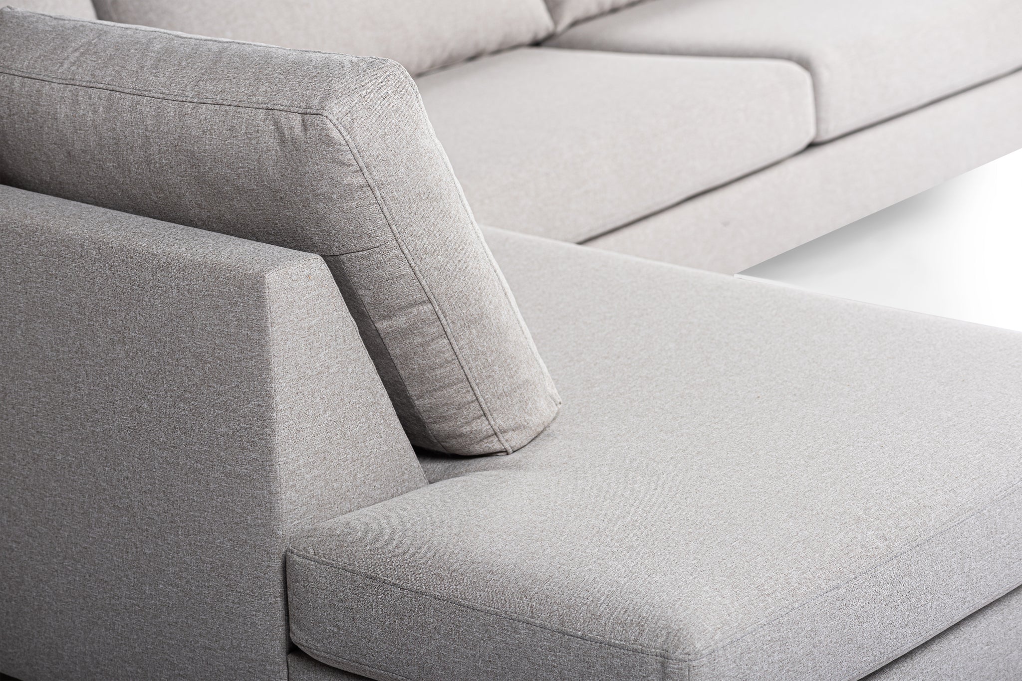 3-zits hoekbank links, stoffen bekleding 83, C311 grijs