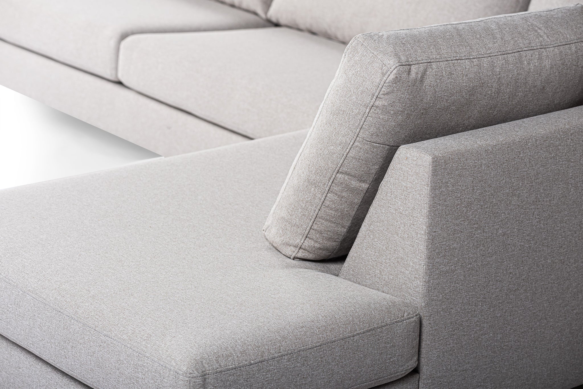 3-zits hoekbank rechts, stoffen bekleding 83, C311 grijs