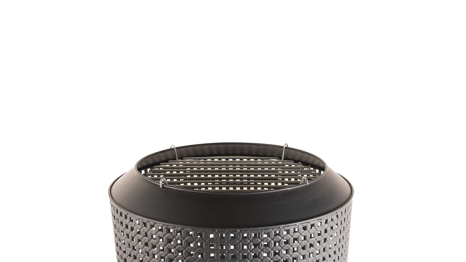 Midland Fire Pit met BBQ grill Zwart