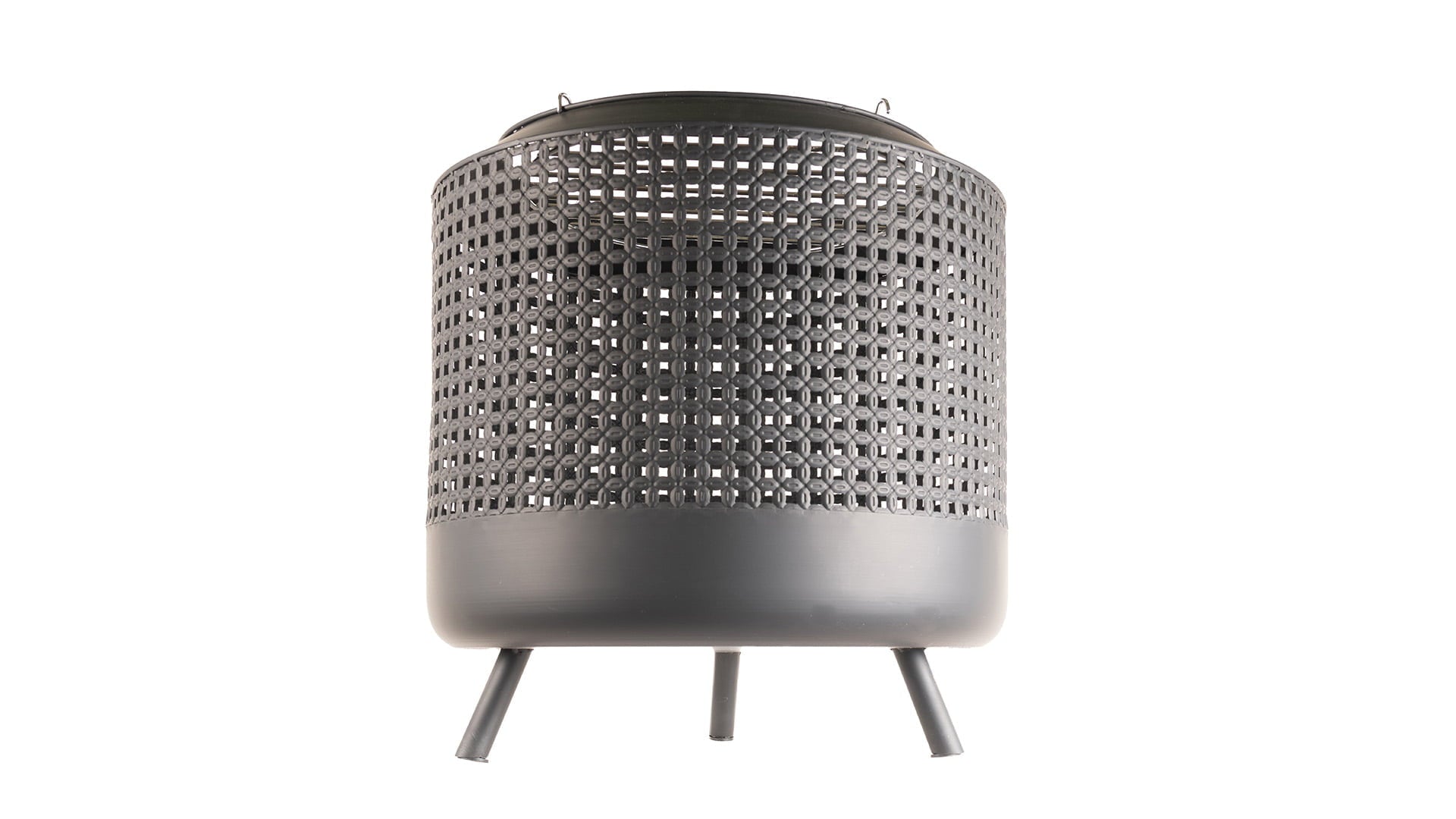Midland Fire Pit met BBQ grill Zwart