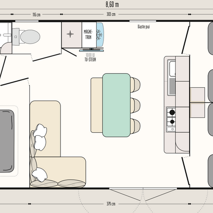 Nieuwe Stacaravan Morpholia - 3 slaapkamers - 860x420cm