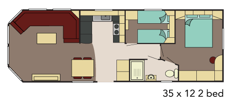 Neu - Sunseeker - Flore Mobilheim - 1100/2 - 2 Schlafzimmer - 1100x370cm