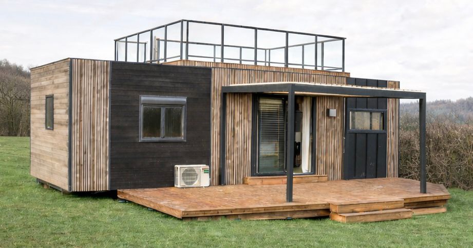 Nieuwe stacaravan Solarium met terras en dakterras - 2 slaapkamers - 1020x450cm - Camping Papillon Bouillon P12