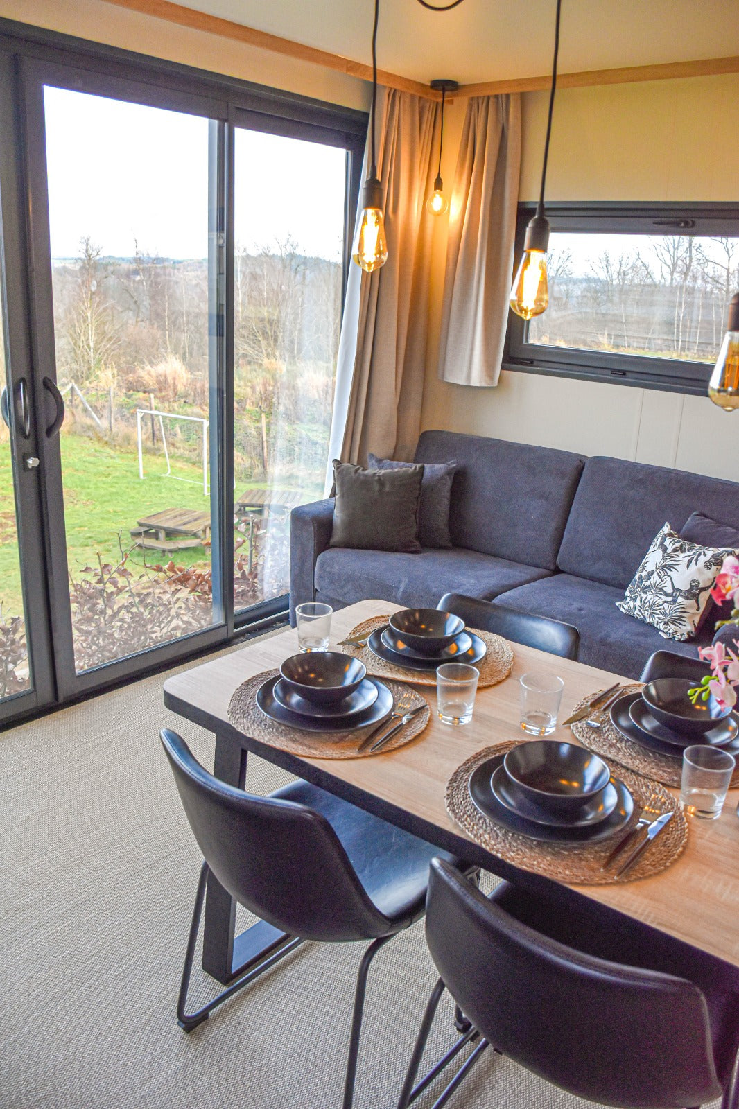 Nieuwe stacaravan Solarium met terras en dakterras - 2 slaapkamers - 1020x450cm - Camping Papillon Bouillon P12