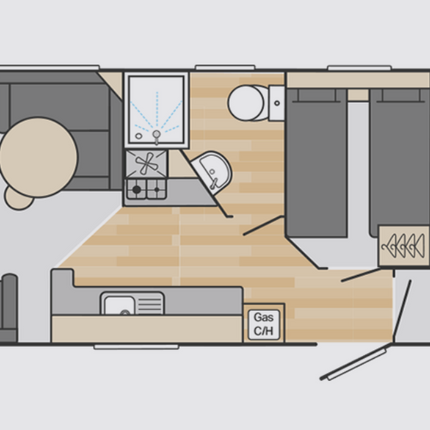 Nieuwe - Swift - Stacaravan Atlantique - 860/2 - 2 slaapkamers - 860x310cm