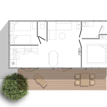 Mobil-home Atalanta - 2 chambres - 1080x420cm