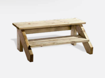 Houten trap voor stacaravan MP2 - 2 tredes - Hout - 100x39cm