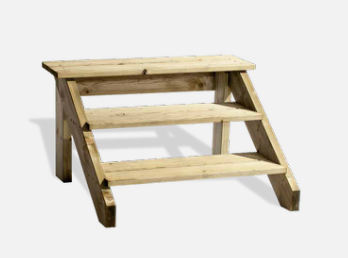 Houten trap voor stacaravan MP3 - 3 tredes - Hout - 100x57cm