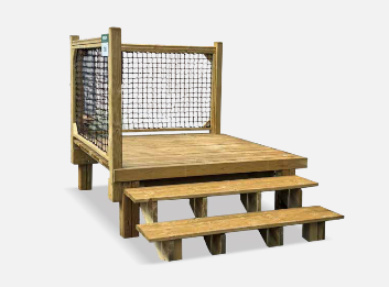 Houten trap voor stacaravan PDE Jersey - 2 tredes - Hout - 150x150cm