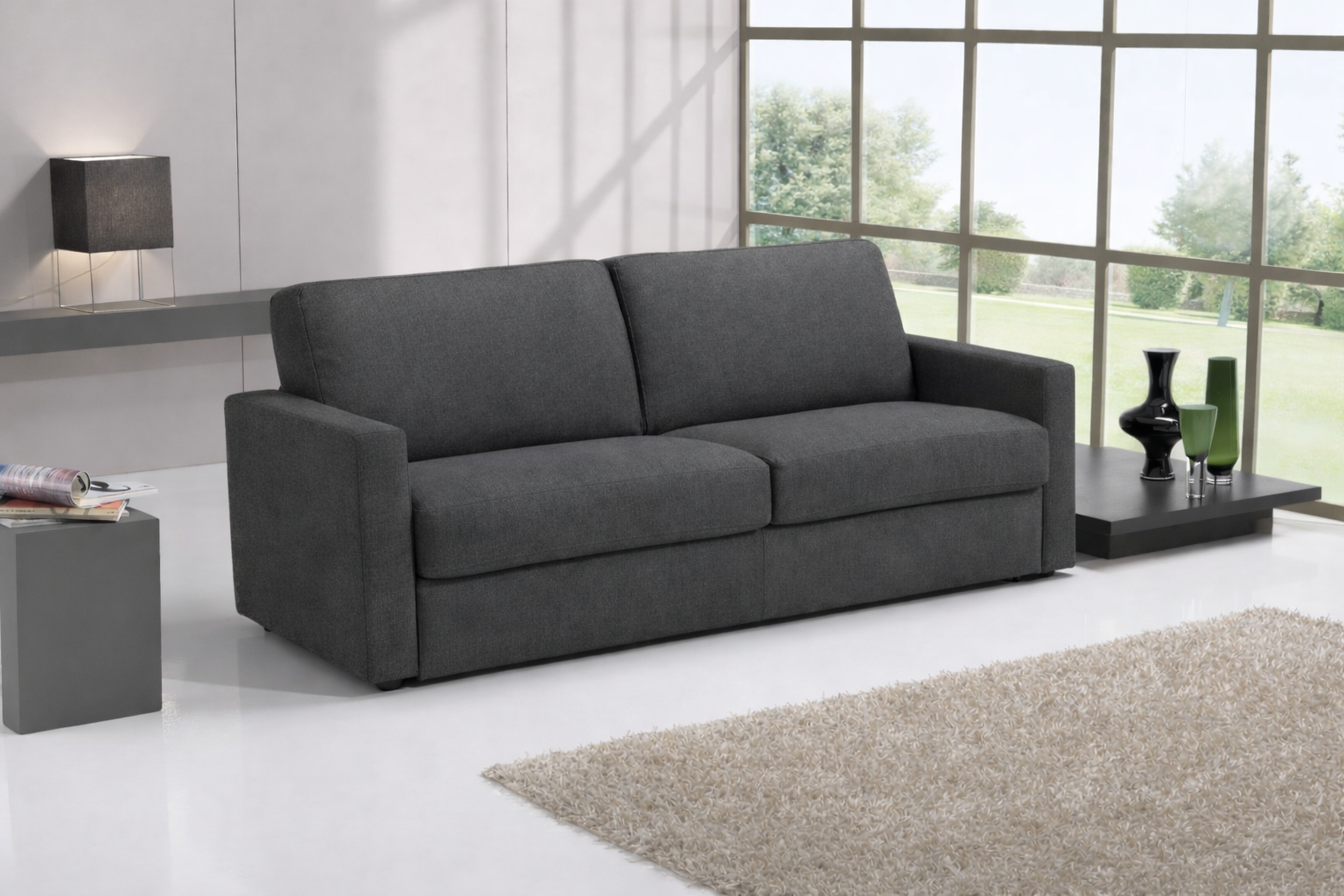 Zetelbed Patty - Stof Donkergrijs - bedfunctie 140cm
